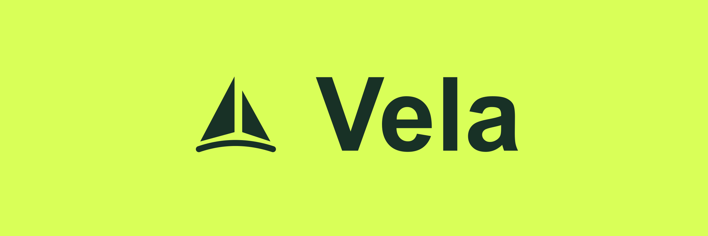 Forest Vela logo on a lime banner